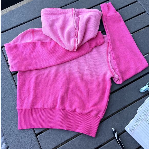 American Eagle, Feels lived in, ombré pink front zip hoodie, women's XS - Picture 7 of 9